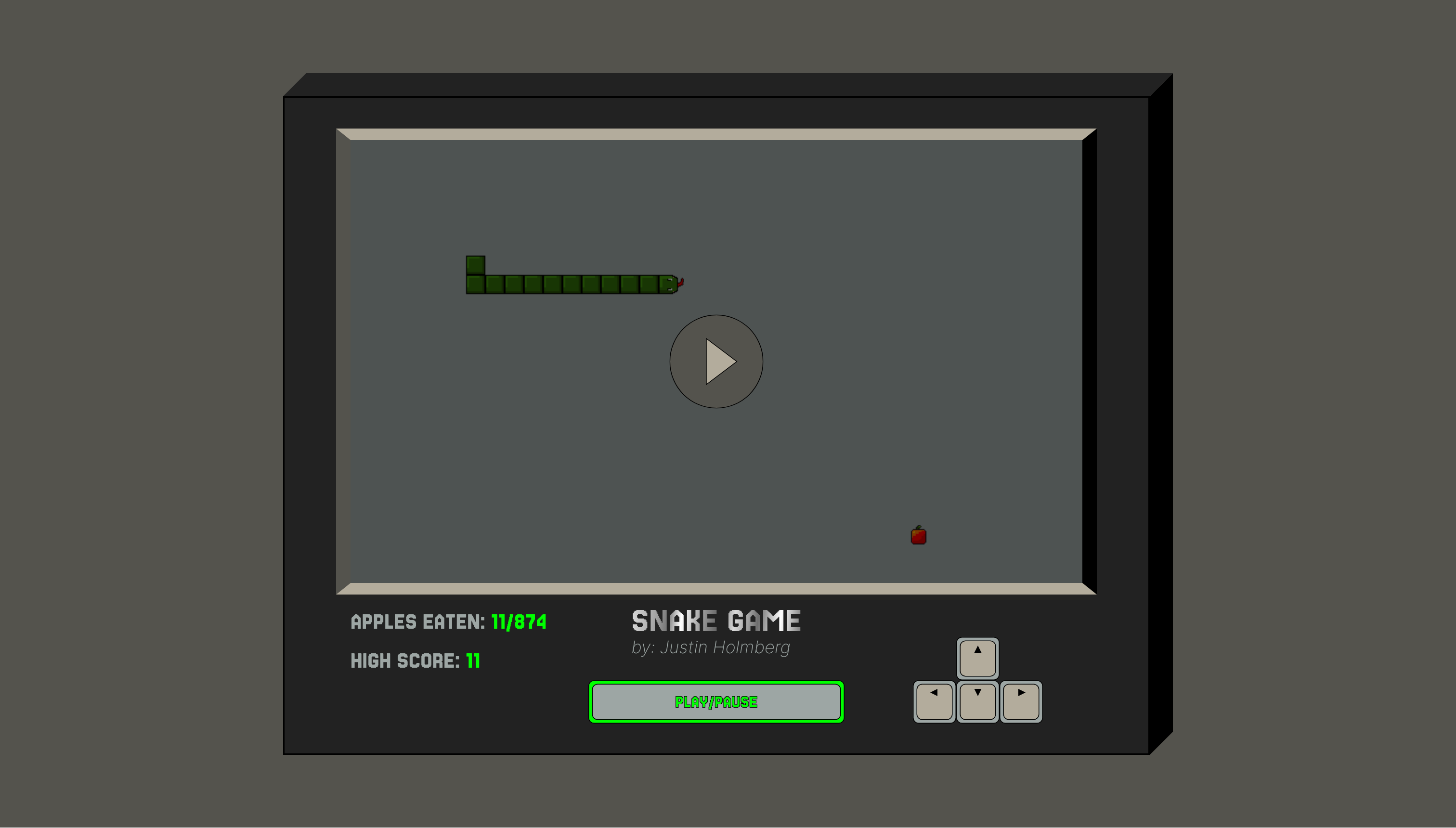 Snake Game interface